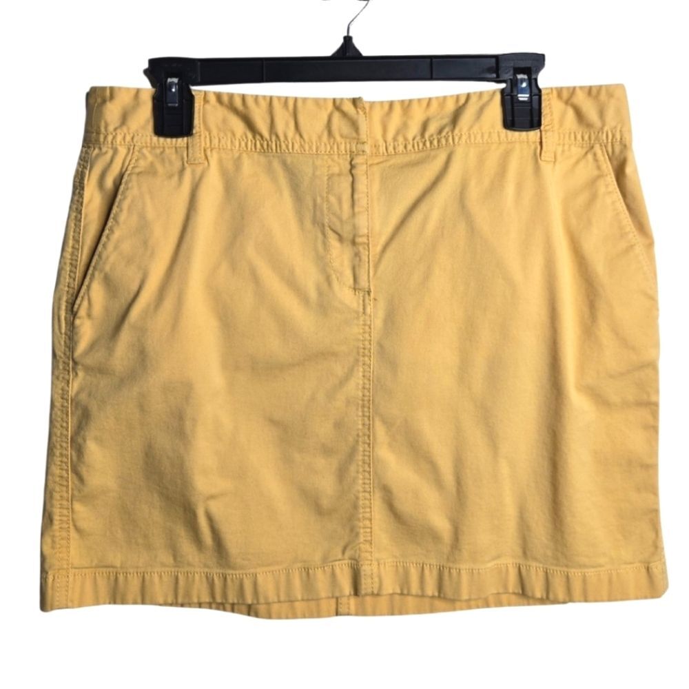 Ann Taylor LOFT Petites Mini Skirt Preppy Summer Yellow With Pockets Size 10P
